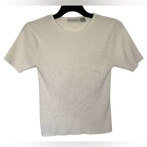 Dress Barn woman’s stretchy shirt off-white size Large